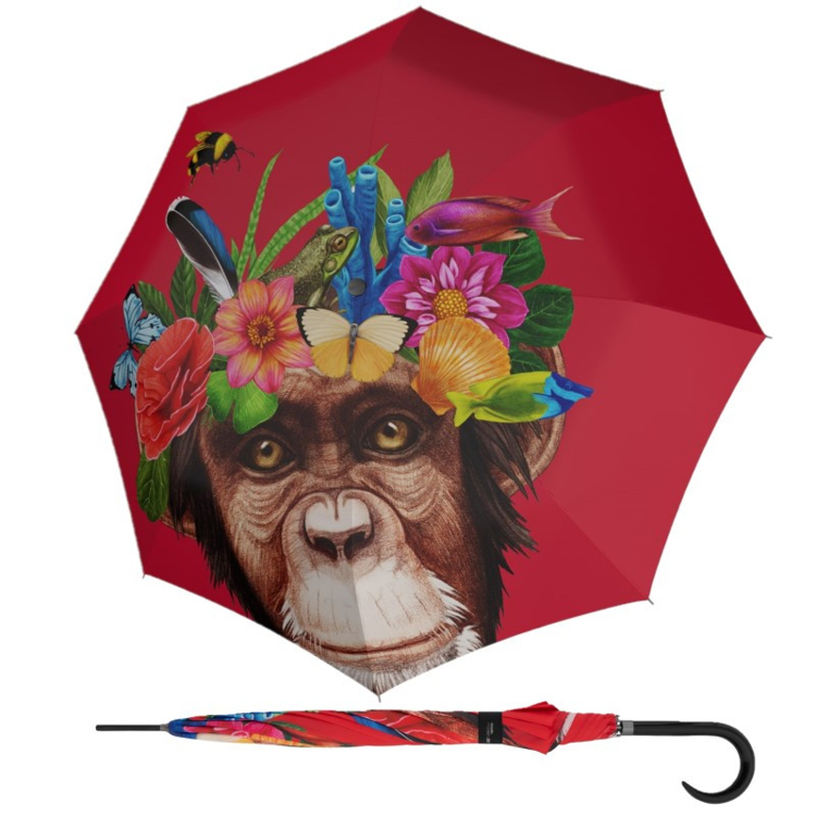 Obrázok z DOPPLER Modern Art Long AC Flower Monkey - holový vystřelovací deštník vícebarevný