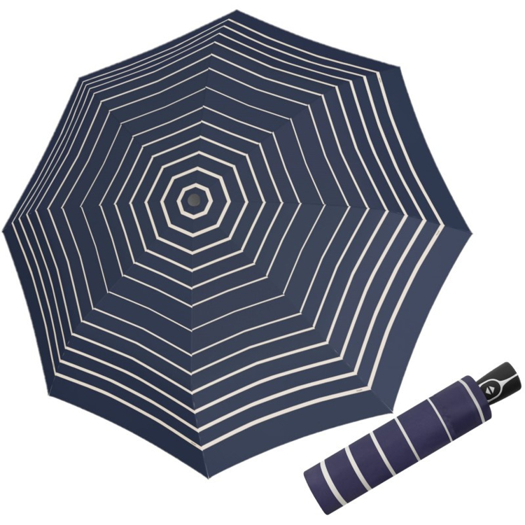Obrázok z DOPPLER Fiber Magic Timeless Blue Stripes – dámský plně automatický deštník modrá