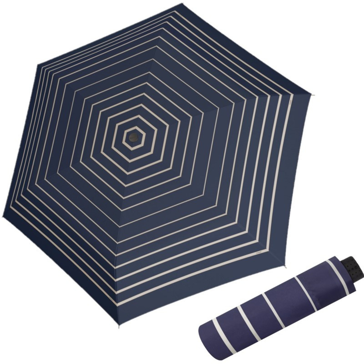 Obrázok z DOPPLER Fiber Havanna Timeless Blue Stripes - dámský skládací deštník modrá