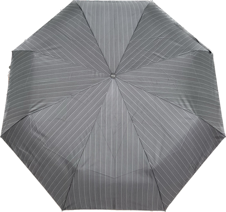 Obrázok z DOPPLER Fiber Magic big Chester classy stripe, RH Holz Griff - pánský plně automatický deštník světle šedá