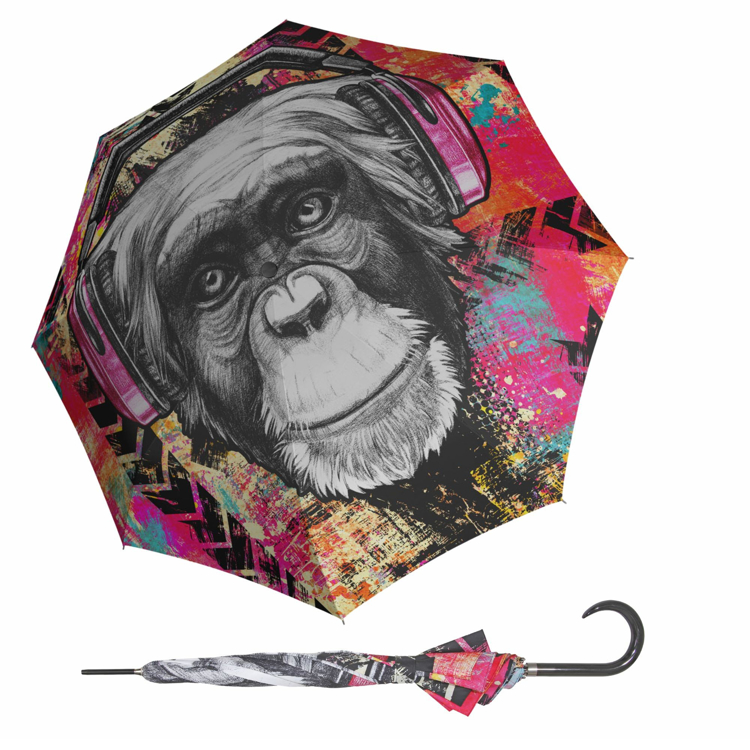 Obrázok z DOPPLER Modern Art Monkey- holový vystřelovací deštník vícebarevný