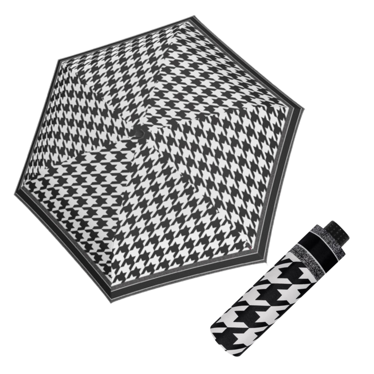 Obrázok z DOPPLER Fiber Havanna Black&White - dámský skládací deštník bílá
