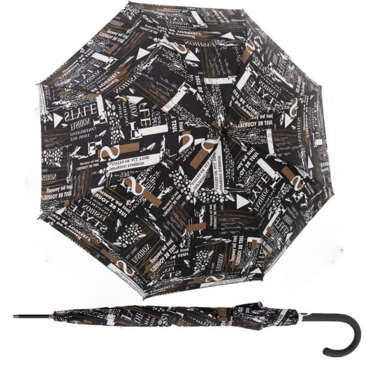 Obrázok z DOPPLER Fiber Flex AC Scribble Black - dámský holový vystřelovací deštník černá
