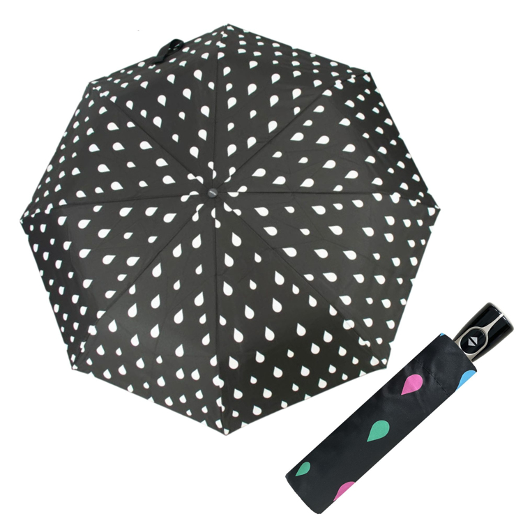 Obrázok z DOPPLER Fiber Magic rain drop - dámský plně automatický deštník černá