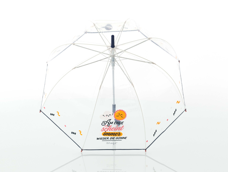 Obrázok z DOPPLER Kids Lang AC Transparent SUNSHINE - průhledný dětský holový deštník transparentní