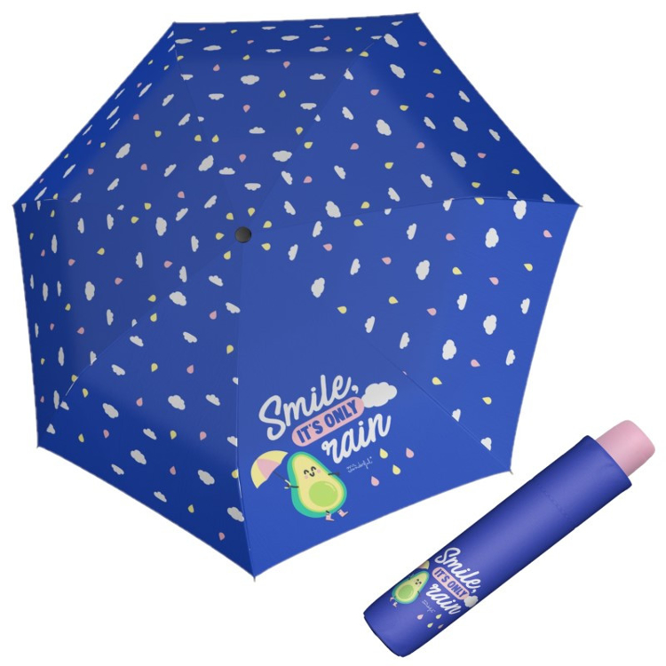 Obrázok z DOPPLER Kids Mini SMILING AVO - dětský skládací deštník modrá