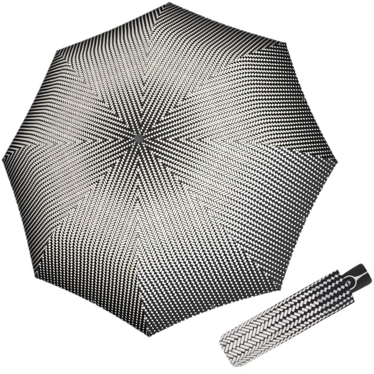 Obrázok z DOPPLER Fiber Magic Black&White Traced - dámský plně automatický deštník bílá