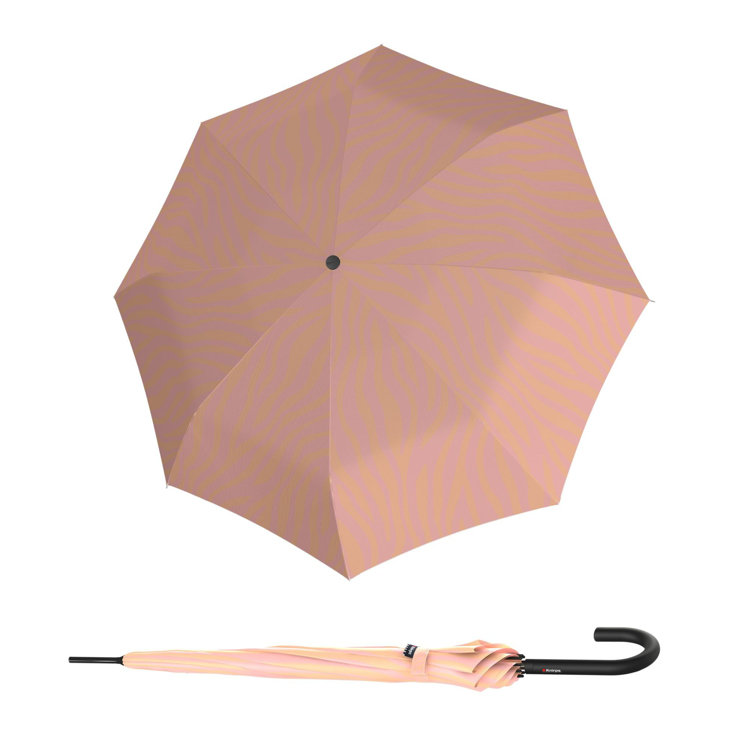 Obrázok z KNIRPS A.760 STICK AUTOMATIC Zebra Peach - elegantní holový vystřelovací deštník