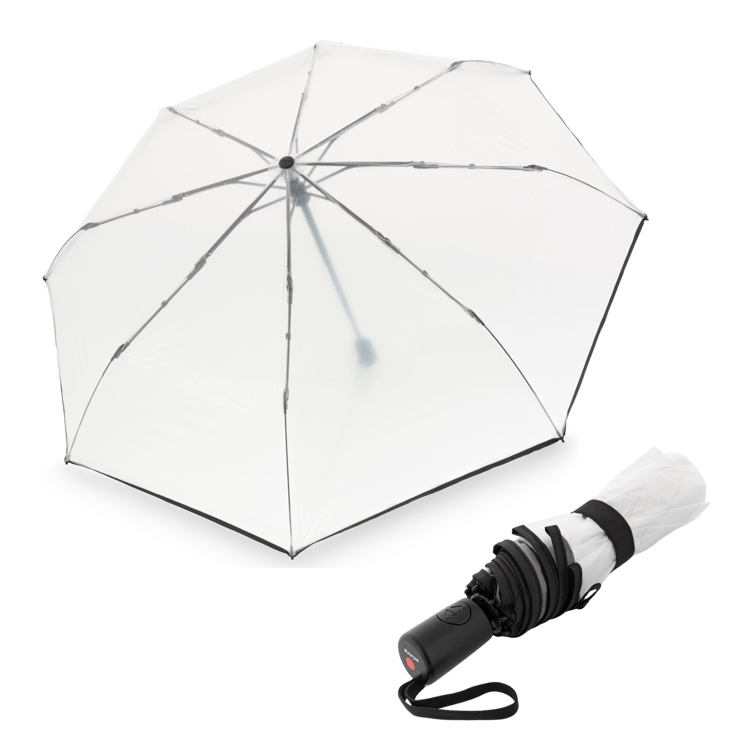 Obrázok z KNIRPS A.200 MEDIUM  Transparent Black - elegantní dámský plnoautomatický deštník transparentní