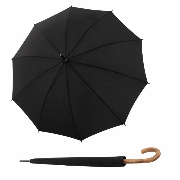 Obrázok z KNIRPS A.771 LONG BLACK - pánský holový vystřelovací deštník černá