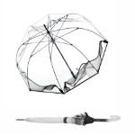 Obrázok z Knirps C.760 Stick Transparent Lilith - průhledný dámský holový deštník černá