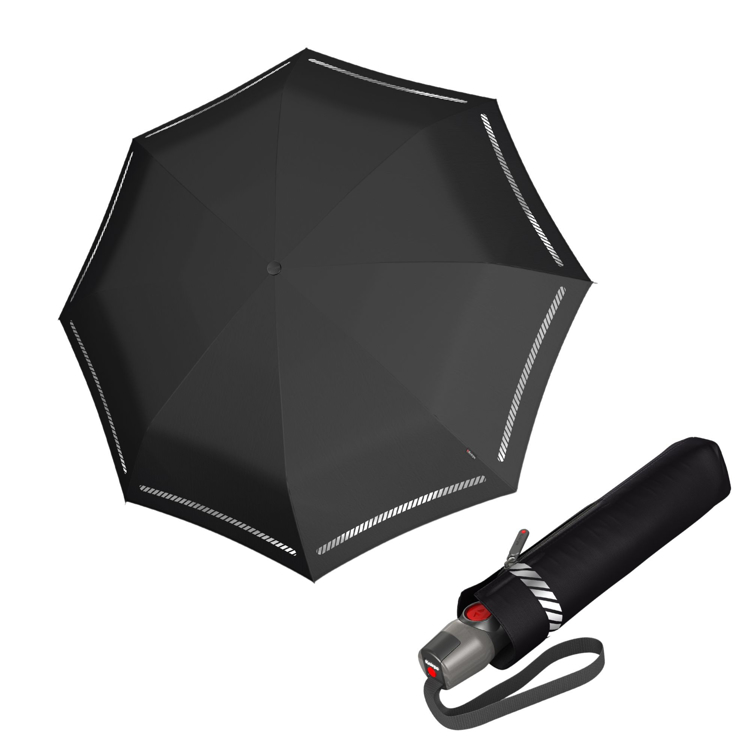 Obrázok z KNIRPS T.200 Reflective black - elegantní plně automatický deštník černá