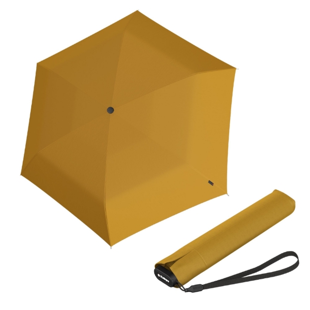Obrázok z Knirps US.050 ultra light slim manual curry - lehký dámský skládací plochý deštník hořčicová