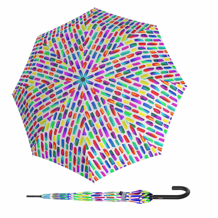 Obrázok z Knirps A.760 stick automatic create crystal elegantní holový vystřelovací deštník antracit