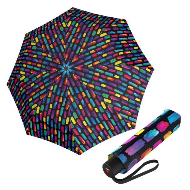 Obrázok z Knirps A.050 medium manual create black - elegantní skládací deštník vícebarevný
