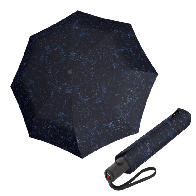 Obrázok z Knirps Re3 Duomatic structureblue - lehký skládací deštník zelená