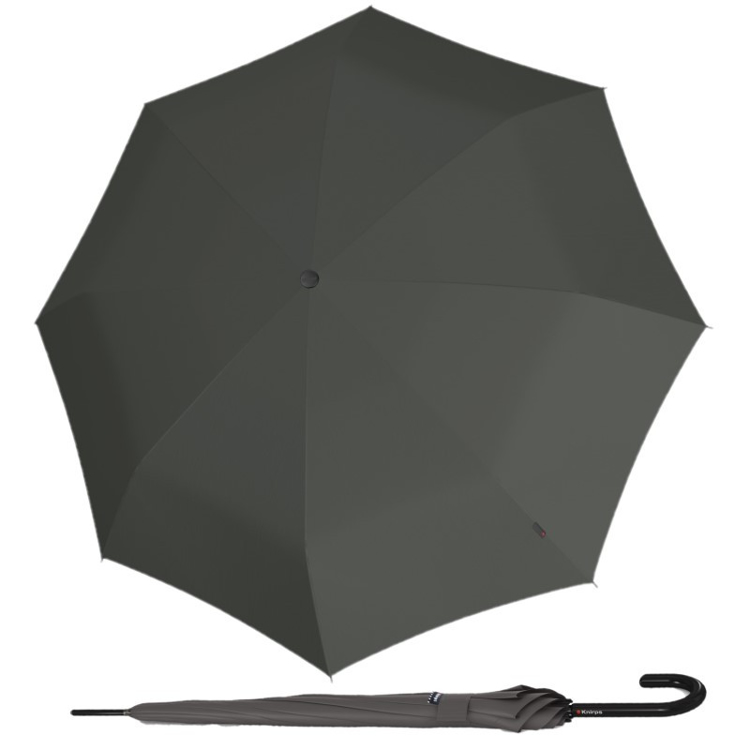 Obrázok z KNIRPS A.760 STICK DARK GREY - elegantní holový vystřelovací deštník šedá