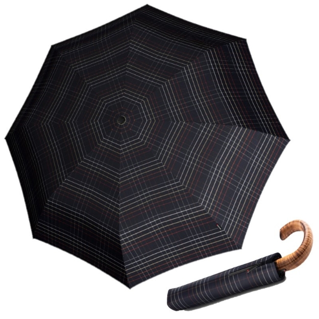 Obrázok z KNIRPS S.570 LARGE CHECK BLACK - pánský vystřelovací deštník černá