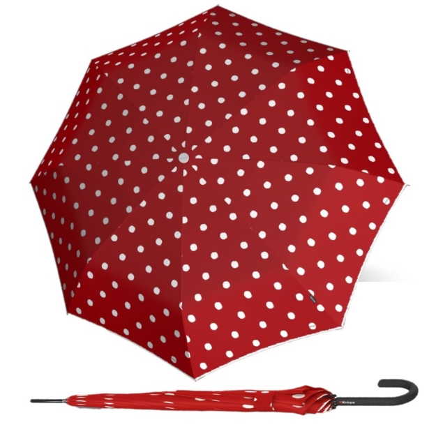 Obrázok z KNIRPS T.760 DOT ART RED - elegantní holový vystřelovací deštník červená