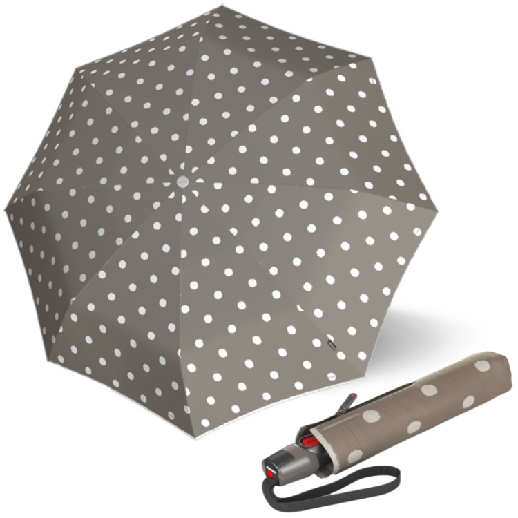 Obrázok z KNIRPS T.200 DOT ART TAUPE - elegantní dámský plně automatický deštník červená