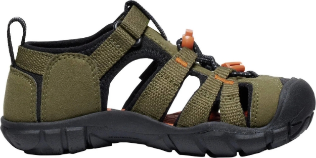 Obrázok z KEEN Seacamp II CNX Children Detské sandále dark olive/gold flame