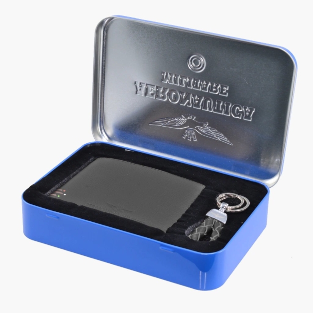 Obrázok z Set Peněženka a přívěsek Aeronautica Militare Gift AM-191-01 černá