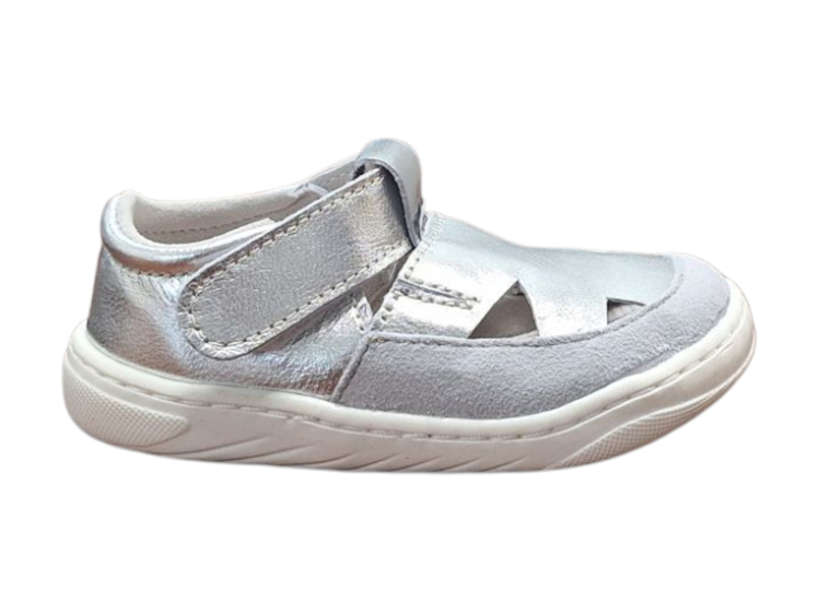 Obrázok z Pegres Barefoot SBF 51 Detské sandále strieborné