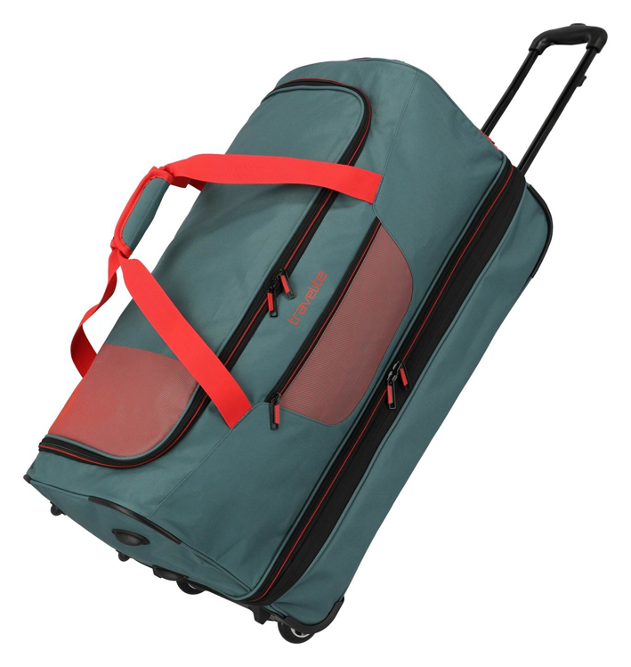 Obrázok z Travelite Basics Wheeled duffle L exp Green/orange 98/119 L