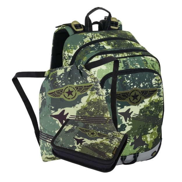 Obrázok z Bagmaster ALFA 25 B malý školní set pro prvňáčky – stíhačky Zelená 18 l