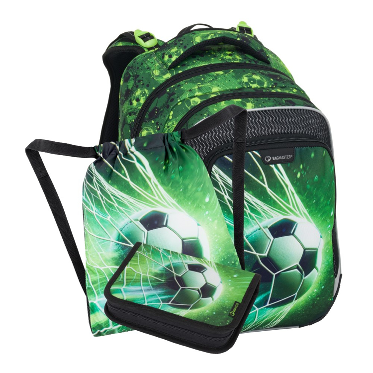 Obrázok z Bagmaster LUMI 25 B malý školní set pro prvňáčky – fotbal Zelená 18 l