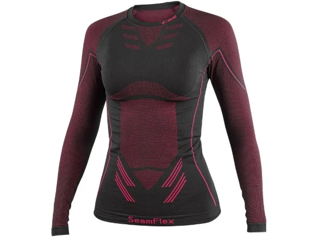 Obrázok z CXS SeamFlex LADY Dámske funkčné tričko s dlhým rukávom čierno-ružové
