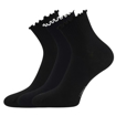Obrázok z LONKA Ponožky dámské SOPHIA s ozdobným lemem MIX ČERNÉ (3 páry)