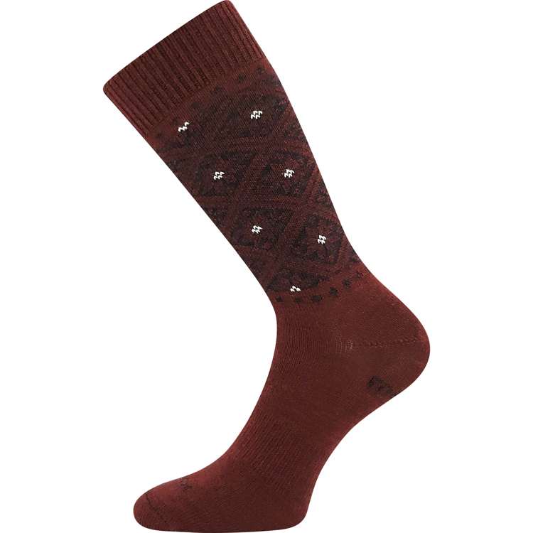 Obrázok z VOXX Ponožky dámské silné NORDKAPP z merino a s ionty stříbra VÍNOVÉ