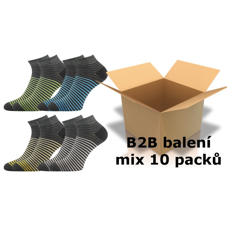Obrázok z BOMA Ponožky pánské nízké PIKI 45 velkoobchodní kartonové balení MIX (10 pack)