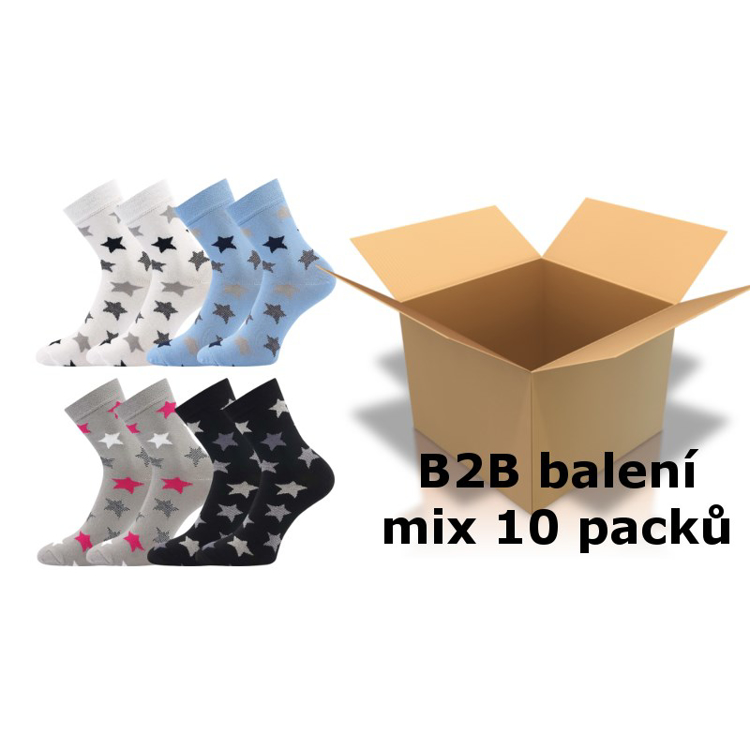 Obrázok z BOMA Ponožky dámské slabé JANA 44 velkoobchodní kartonové balení MIX (10 pack)