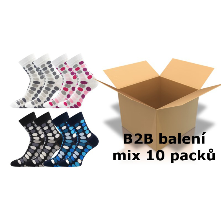 Obrázok z BOMA Ponožky dámské slabé IVANA 46 velkoobchodní kartonové balení MIX (10 pack)
