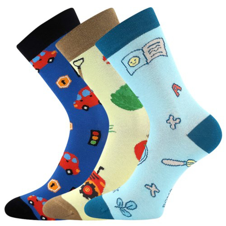 Obrázok z BOMA Ponožky dětské KAITO s obrázky CHLAPECKÉ mix A (3 páry)