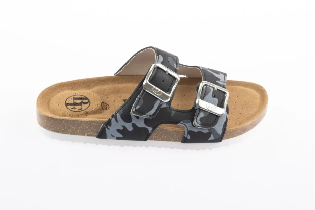 Obrázok z BF BY-513-16-98 Detské šľapky v čierno-šedej maskáčové farbe