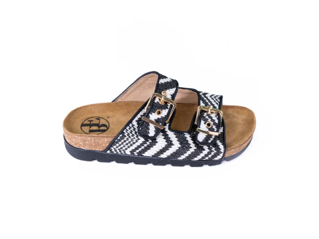 Obrázok z Dámské pantofle v bílo-černé barvě