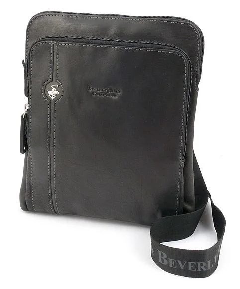 Kožená crossbody taška BHPC Explore L BH-381-01 black 3 L