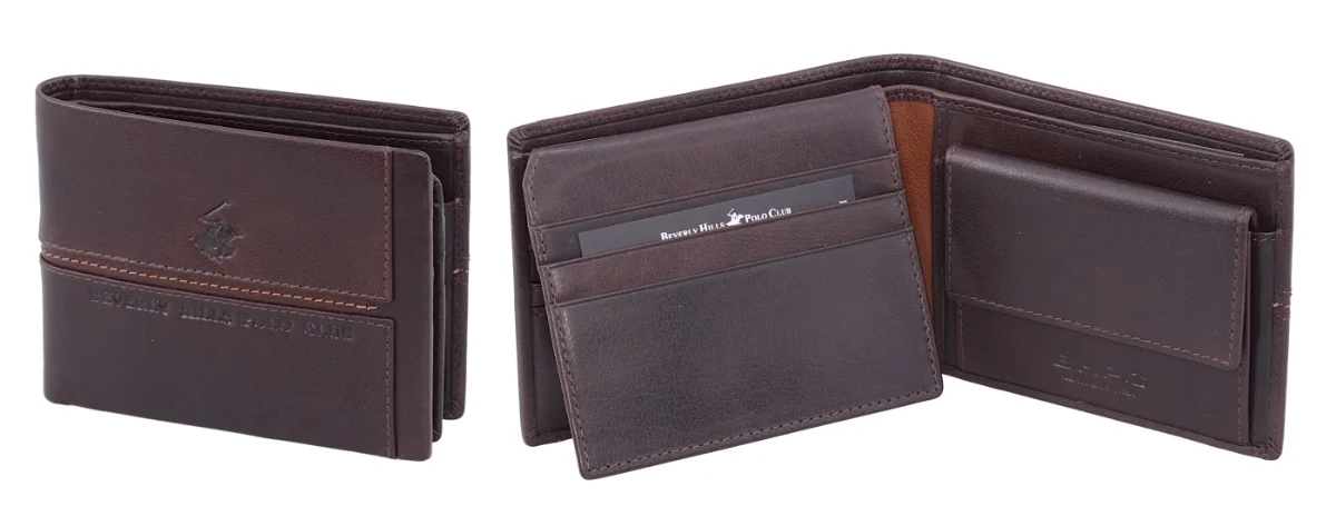 Pánska peňaženka BHPC Line clip BH-1563-25 hnedá