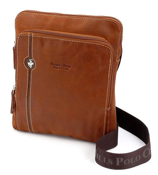 Kožená crossbody taška BHPC Explore L BH-381-75 tabak 3 L