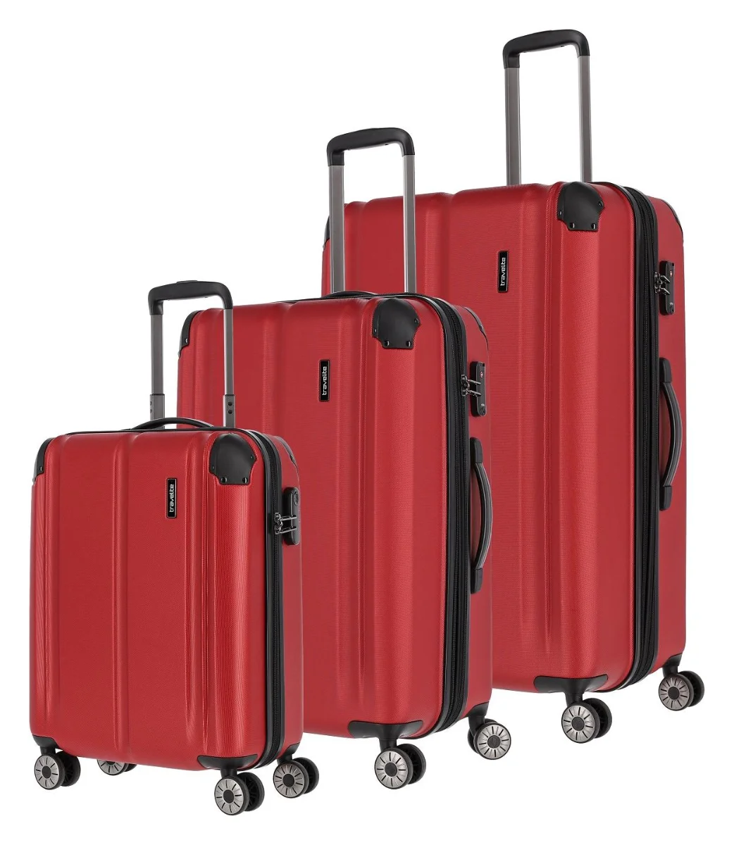 Travelite City 4w S,M,L Red S: 40 l / M: 78/86 l / L: 113/124 L TRAVELITE-73040-10