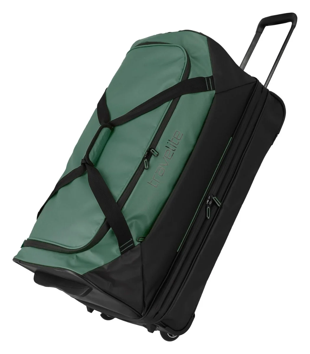 Travelite Basics Wheeled Duffle exp. Black/green 98/119 L TRAVELITE-96284-80
