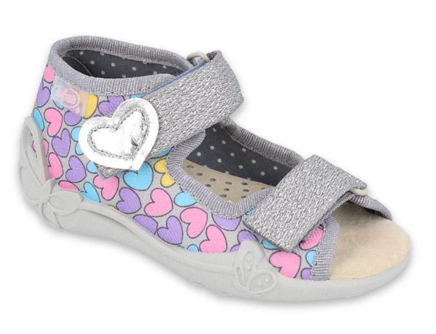 Obrázok z BEFADO 342P013 dievčenské sandále kožená stielka srdcia