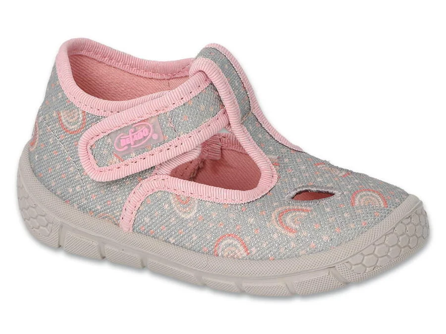 BEFADO 630P013 dívčí bačkorky stříbrné duha 20 630P013_20