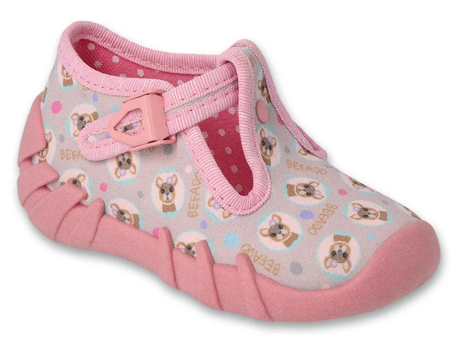BEFADO 110P485 dívčí bačkorky růžové pejsci 23 110P485_23