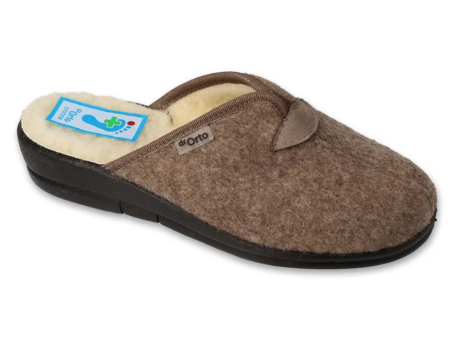 BEFADO 937D635 Dr ORTO dámske papuče z hnedej ovčej vlny 41 937D635_41