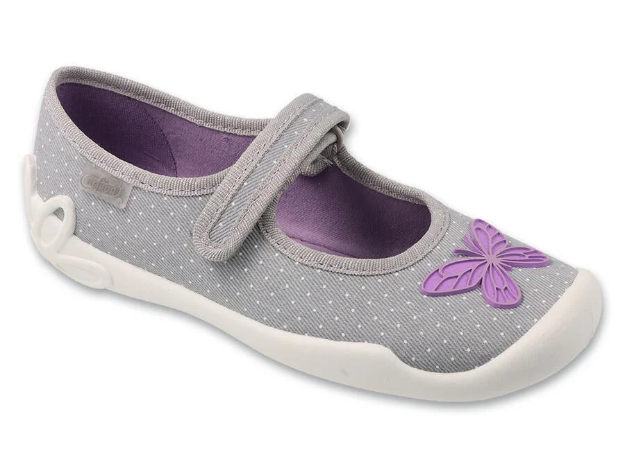 Obrázok z BEFADO 114Y556 dívčí balerínky šedé motýlek