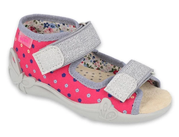 Obrázok z BEFADO 342P008 dievčenské sandále kožená stielka kvety